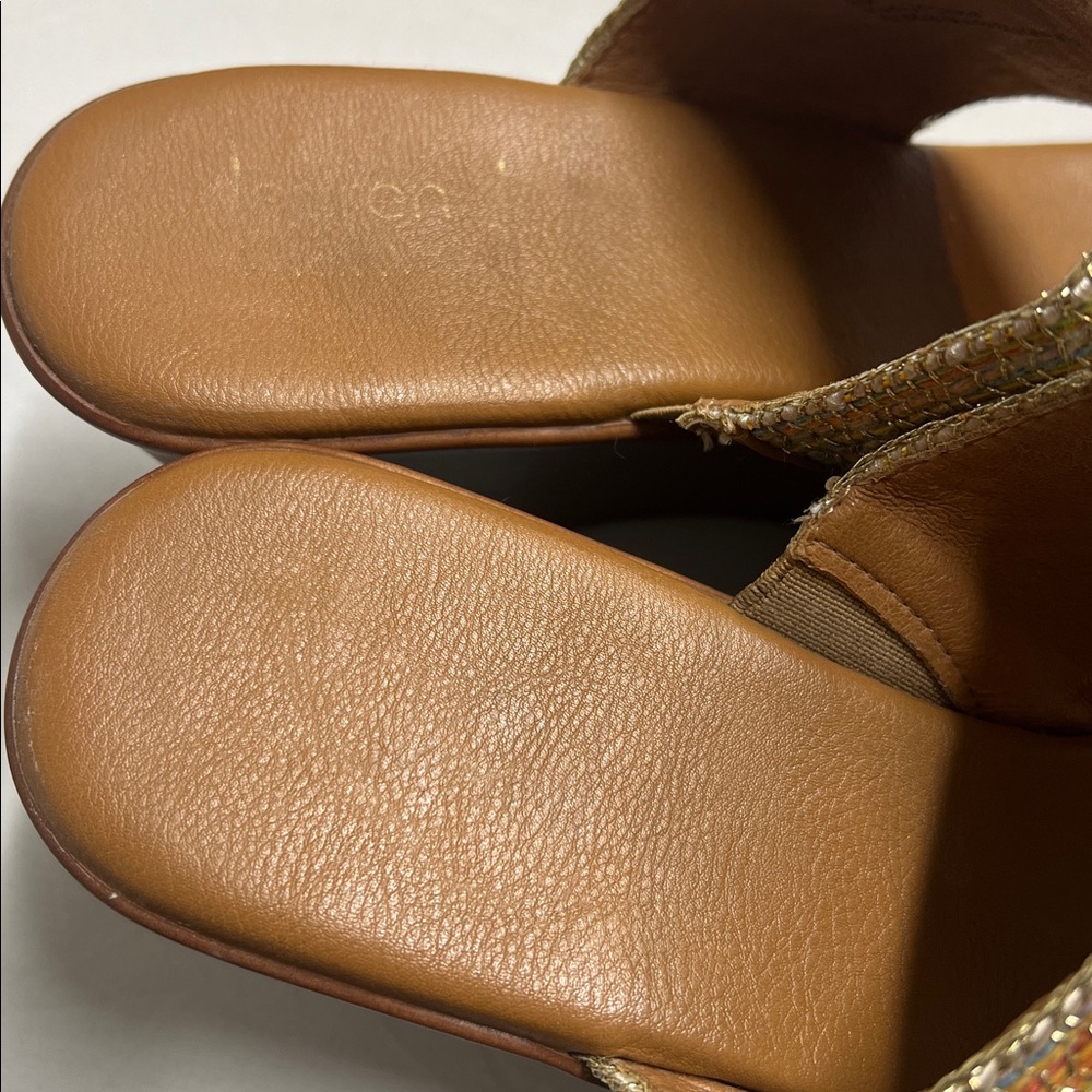 Chic Tan and Multicolor Woven Sandals - Picture 6 of 7